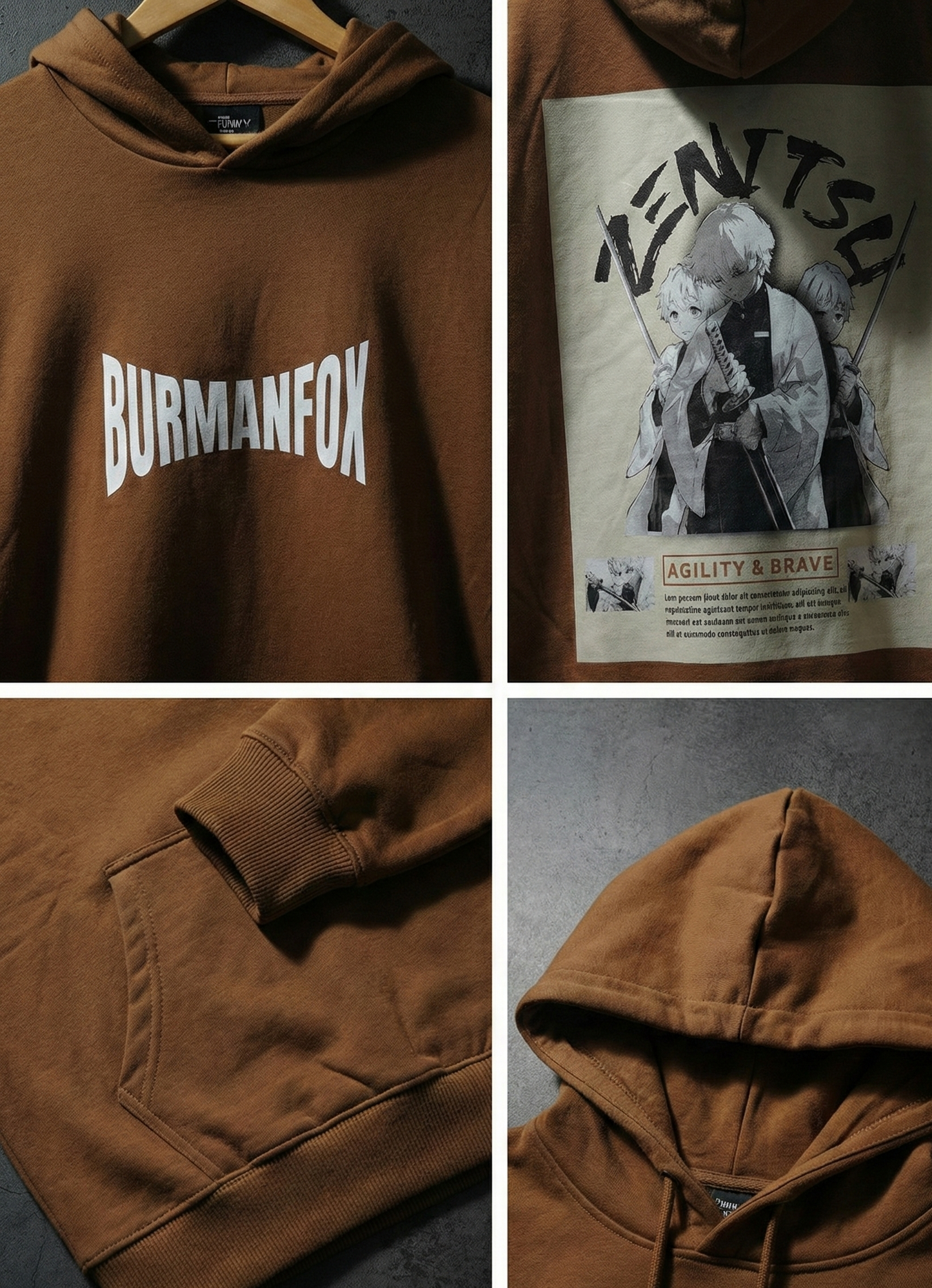 Zenitsu Trio Graphic Hoodie - UMBER BROWN EDITION