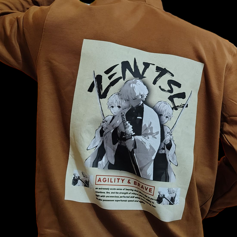 Zenitsu Trio Graphic Hoodie - UMBER BROWN EDITION