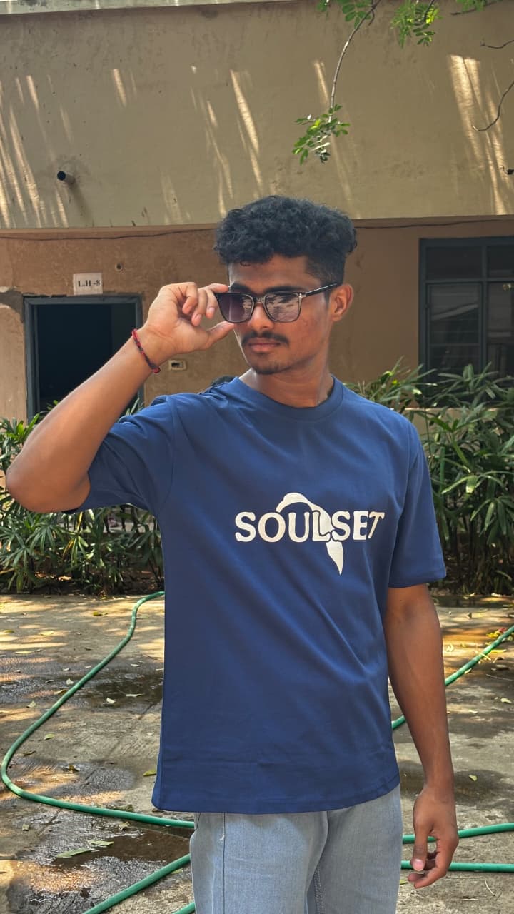 Soulset Feel Wild Drop Shoulder T-shirt | Blue Graphic Tee| BRFX