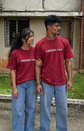 Wrath Of Krishna Drop Shoulder T-shirt | Maroon Graphic Tee | 220 GSM Cotton | BRFX