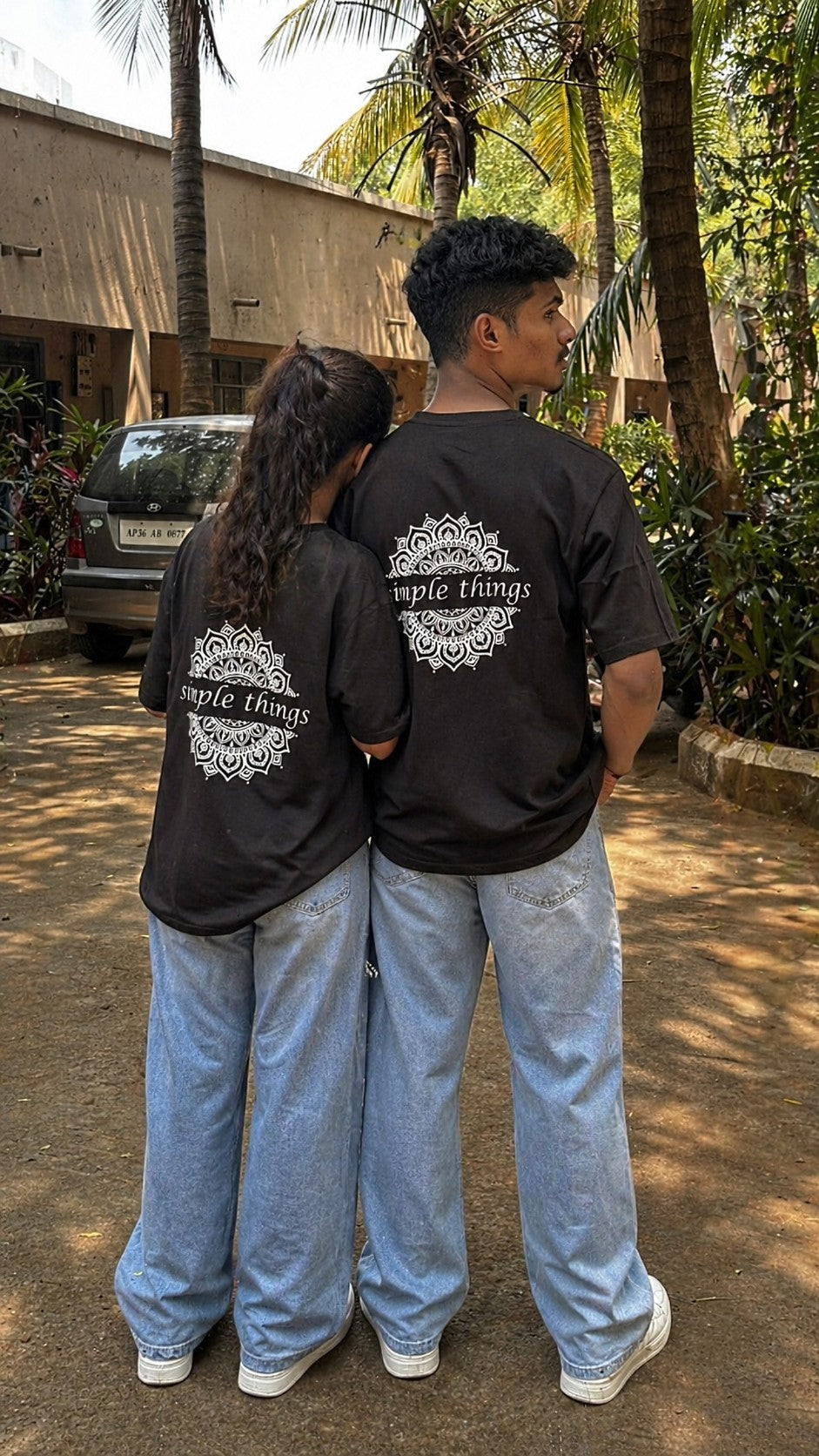 Simple Things Drop Shoulder T-shirt | Black Mandala Graphic Tee | 220 GSM Cotton | BRFX