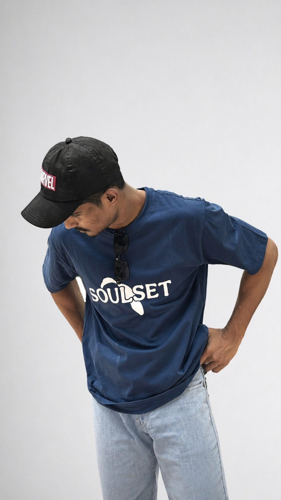 Soulset Feel Wild Drop Shoulder T-shirt | Blue Graphic Tee| BRFX